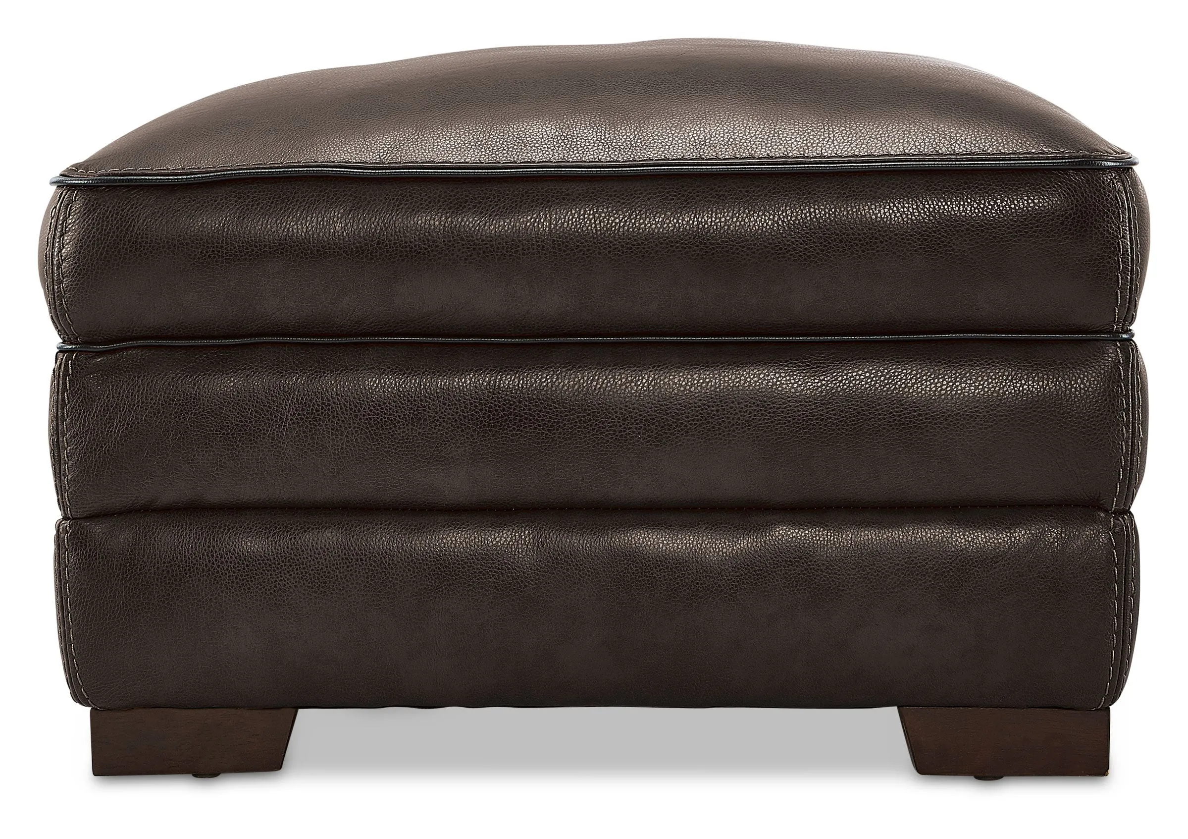 Colton Genuine Leather Ottoman - Hazelnut