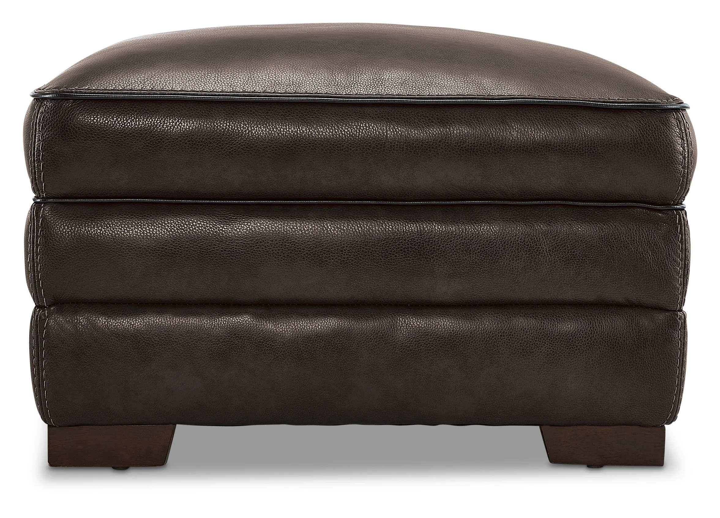 Colton Genuine Leather Ottoman - Hazelnut