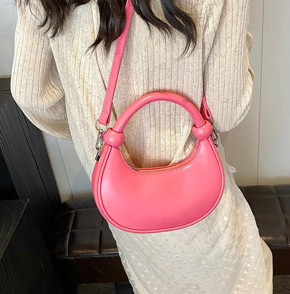 Crescent Purses for Women Cute Y2k Shoulder Crossbody Bag Small Dumpling Totes Handbag Vegan Leather Clutch Satchel