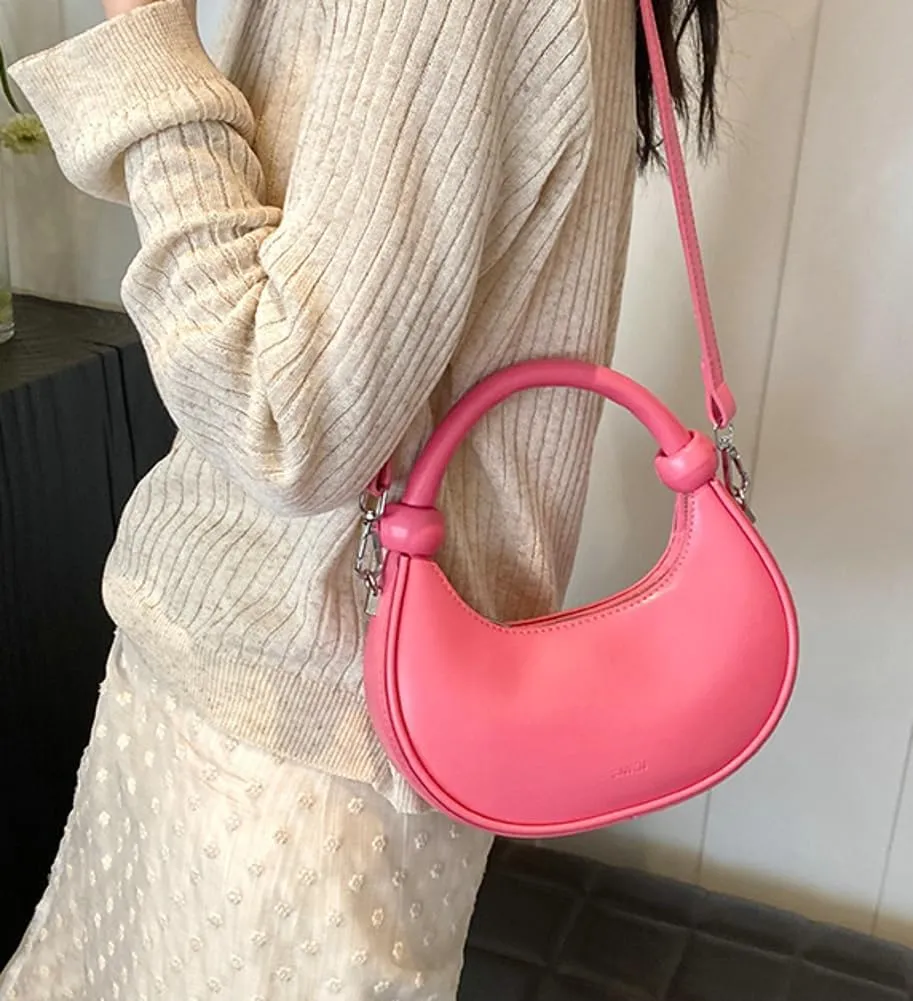 Crescent Purses for Women Cute Y2k Shoulder Crossbody Bag Small Dumpling Totes Handbag Vegan Leather Clutch Satchel