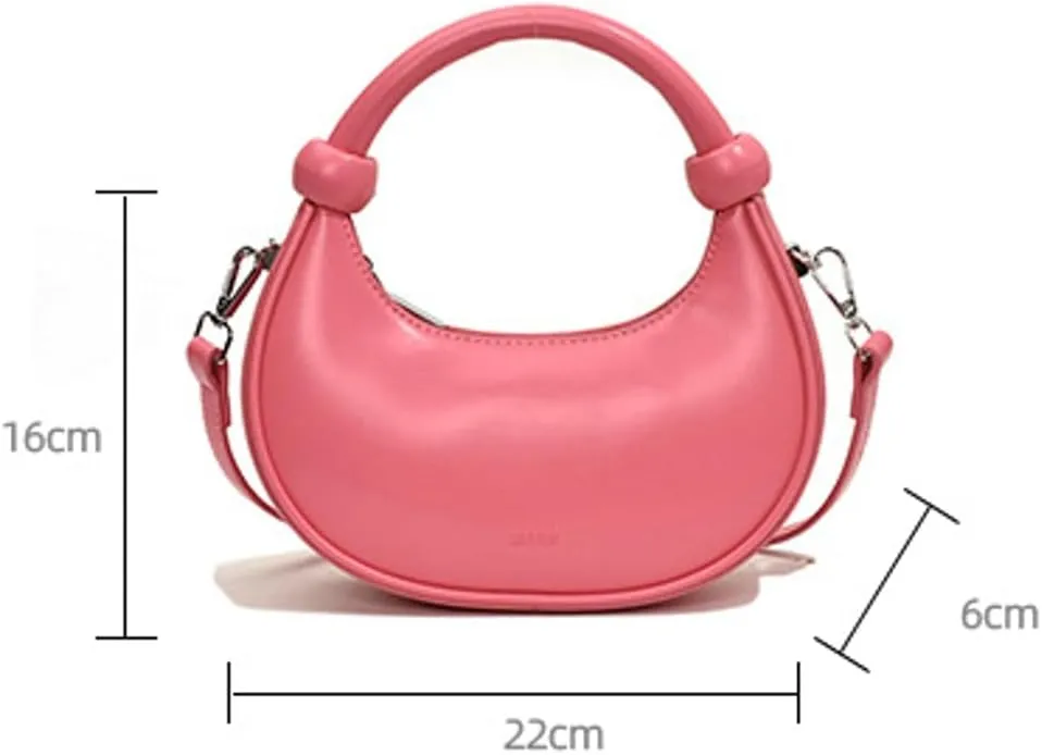 Crescent Purses for Women Cute Y2k Shoulder Crossbody Bag Small Dumpling Totes Handbag Vegan Leather Clutch Satchel