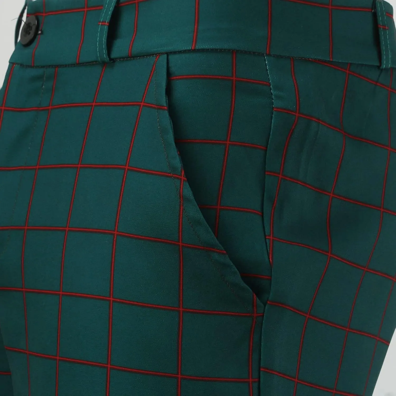 CRNTCEM Men's Plaid Suit Pants Chinos Skinny Work Business Trouser Straight Wedding Flat Front Formal Dress Check Trousers