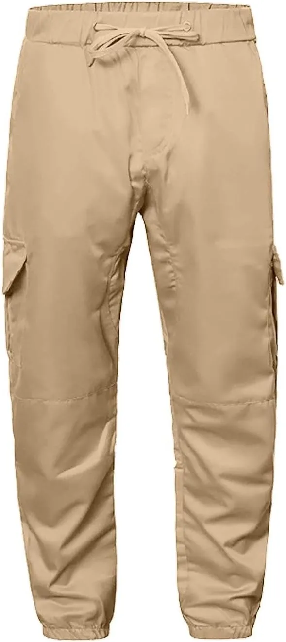 CRNTCEM Mens Slim Fit Jogging Cargo Pants Tapered Leg Casual Work Chino Pants Slim Fit Fitness Gym Bodybuilding Sweatpants