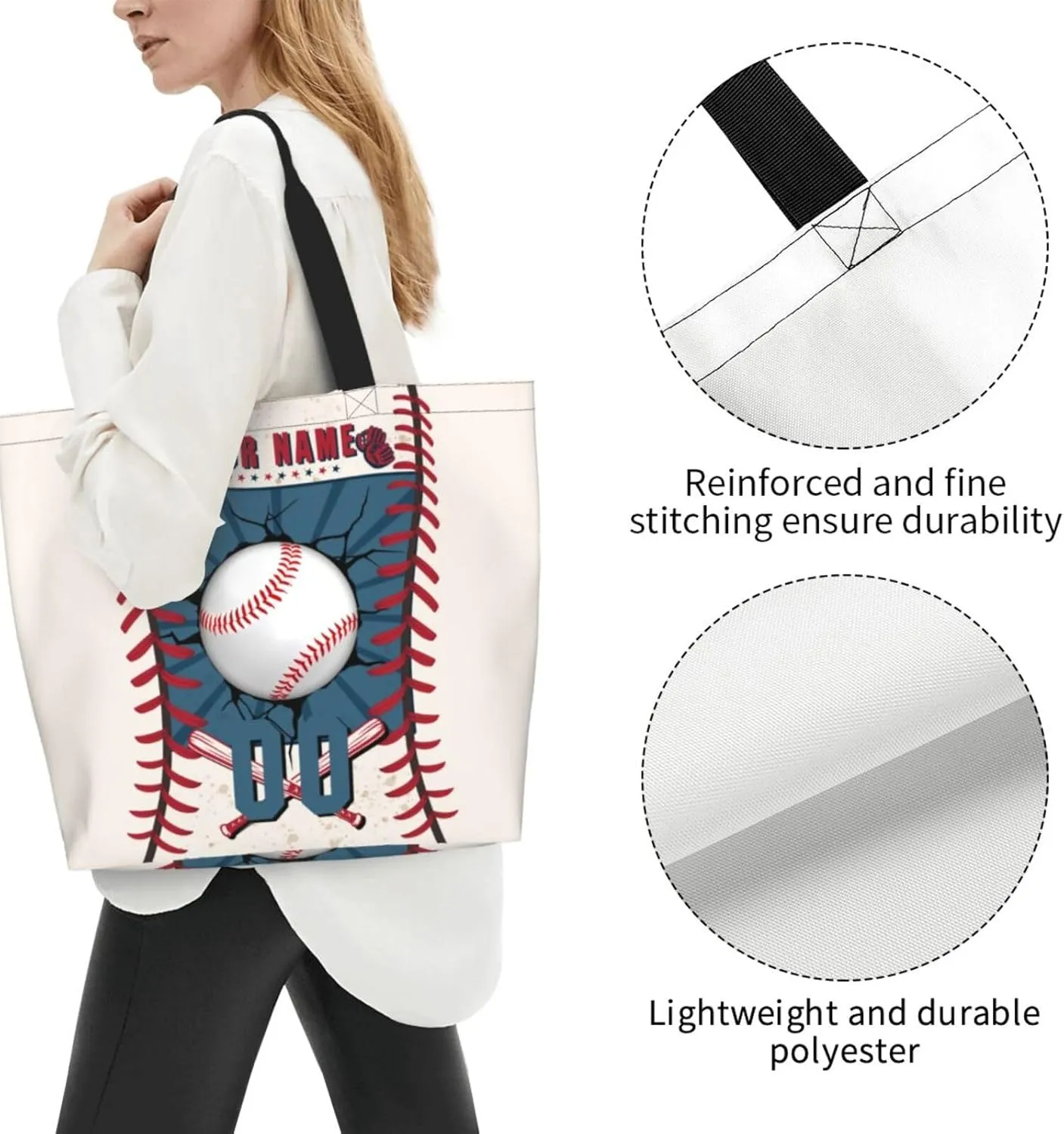 Custom Softball Tote Bag Shoulder Bag Softball Mom Handbag Shopping Bag Personalized Softball Mom Bag Tote Gifts For Women