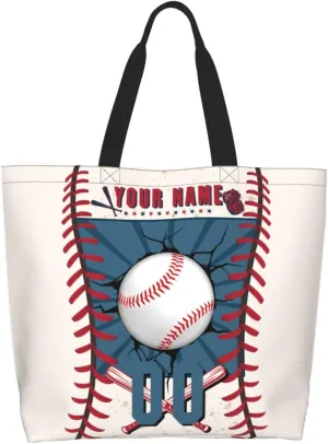 Custom Softball Tote Bag Shoulder Bag Softball Mom Handbag Shopping Bag Personalized Softball Mom Bag Tote Gifts For Women