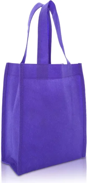 DALIX 10" Mini Shopping Totes Small Resuseable Bags for Women and Children in Purple-10 PACK