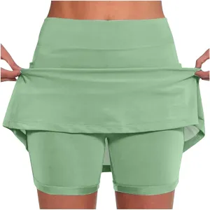 DDAPJ pyju Golf Skirts for Women Elastic High Waisted Athletic Skort Workout Casual Tennis Skirted Shorts for Teen Girls