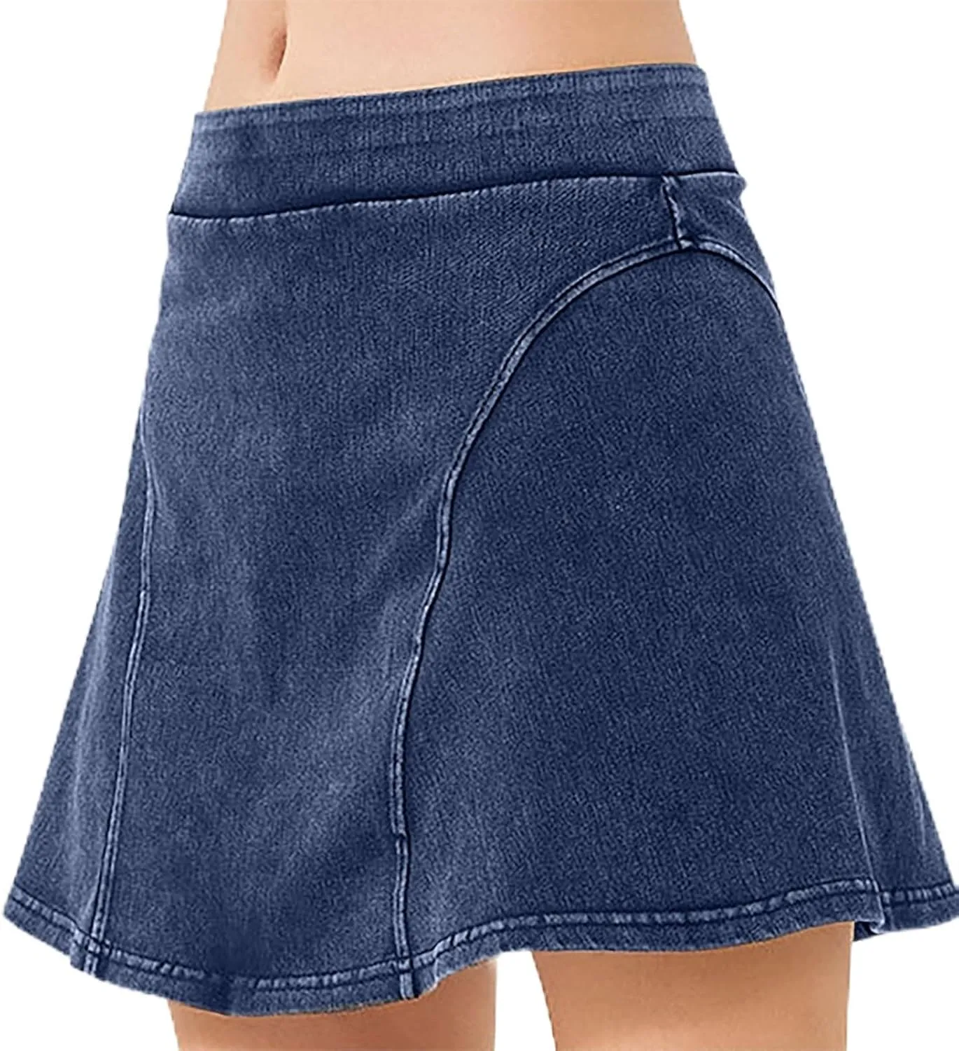 DDAPJ pyju Skorts Skirts for Women Faux Denim Mini Skirt Mid Waisted Jean Skort Inner Shorts A Line Skirts Shorts Streetwear