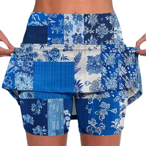 DDAPJ pyju Tie Dye Skorts for Woman Fashion High Waisted Women's Tennis Golf Skirts Plus Size Athletic Skirt with Shorts