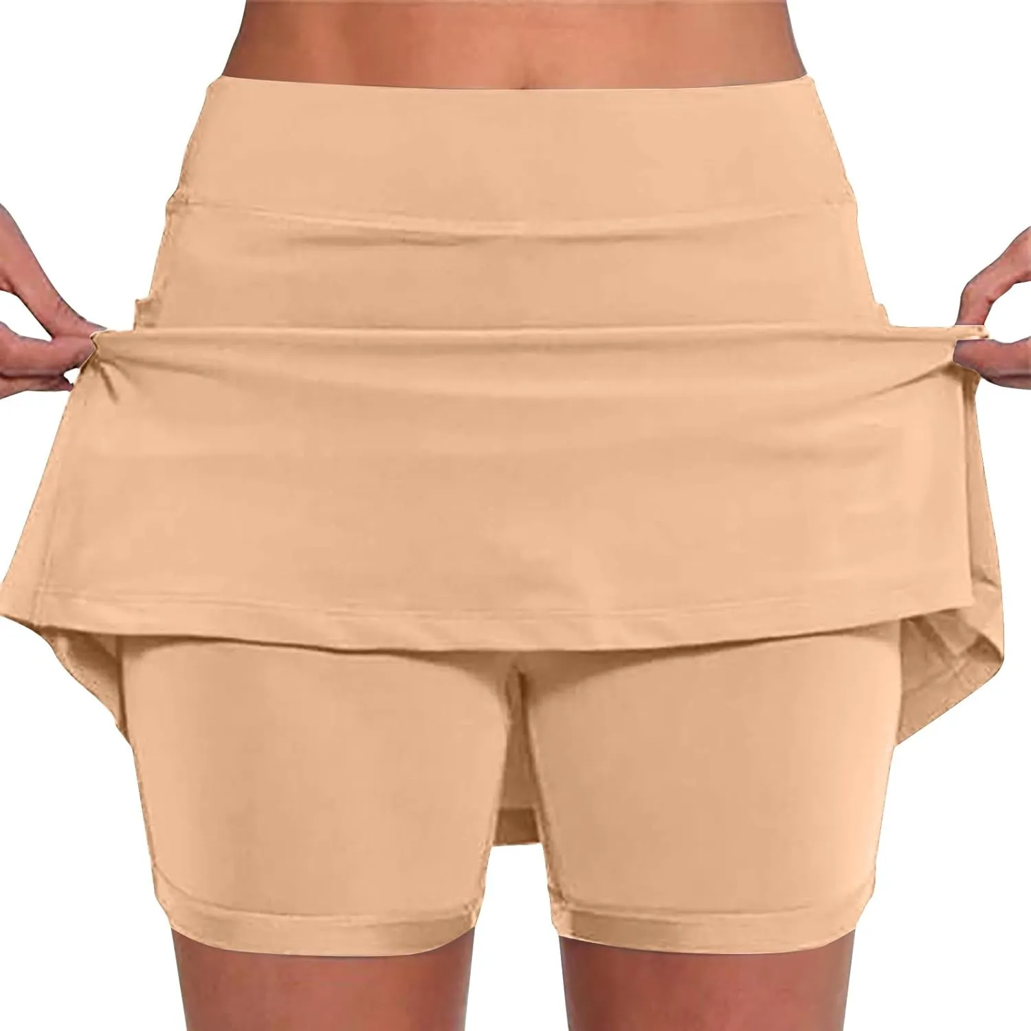 DDAPJ pyju Womens Summer Tennis Skirts with Shorts Underneath High Waisted Golf Inner Shorts Running Sports Pickleball Skorts