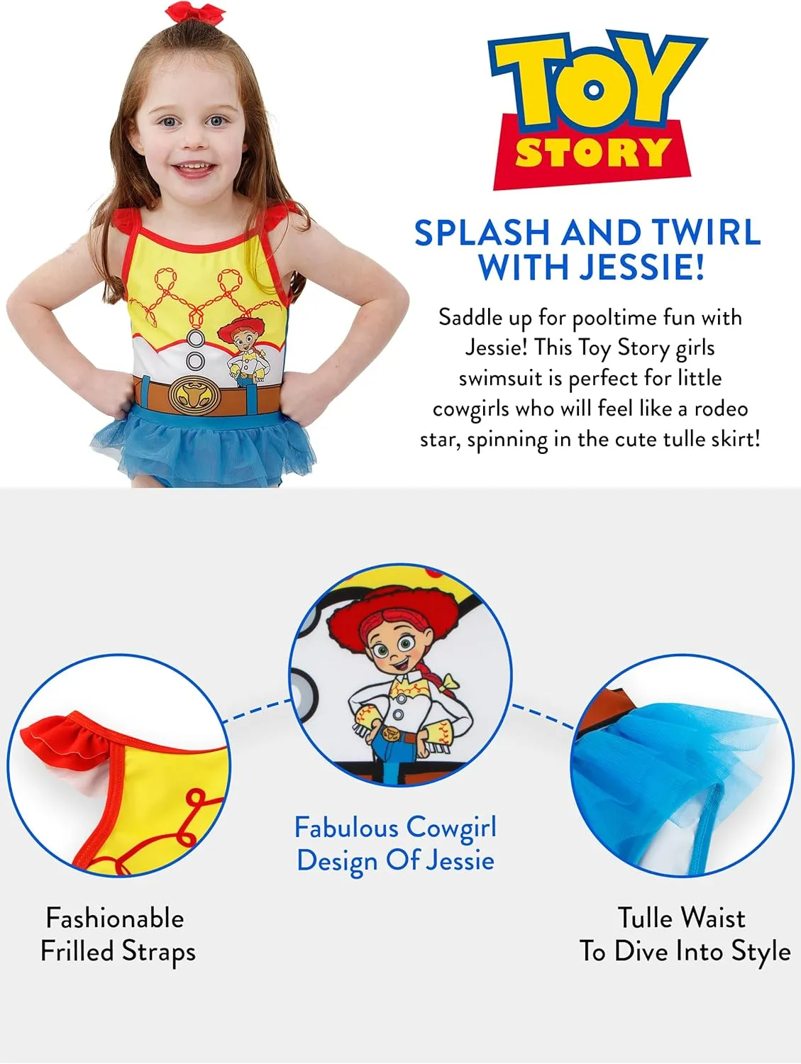 Disney Toy Story Bathing Suit | Toy Story Swimsuit for Girls | Girls' One-Piece Swimwear