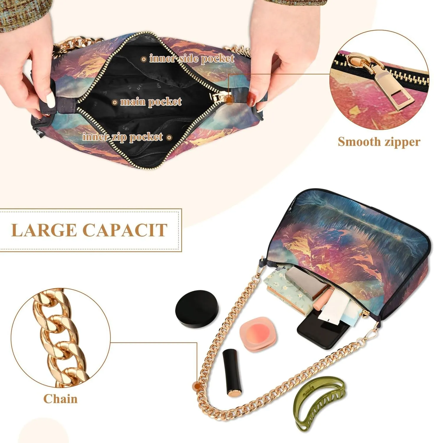 Easter Eggs Rabbit Meadow Cute Purses Women Hobo Party Purse Women Small Cute Handbags Cartoon Small Shoulder Bag