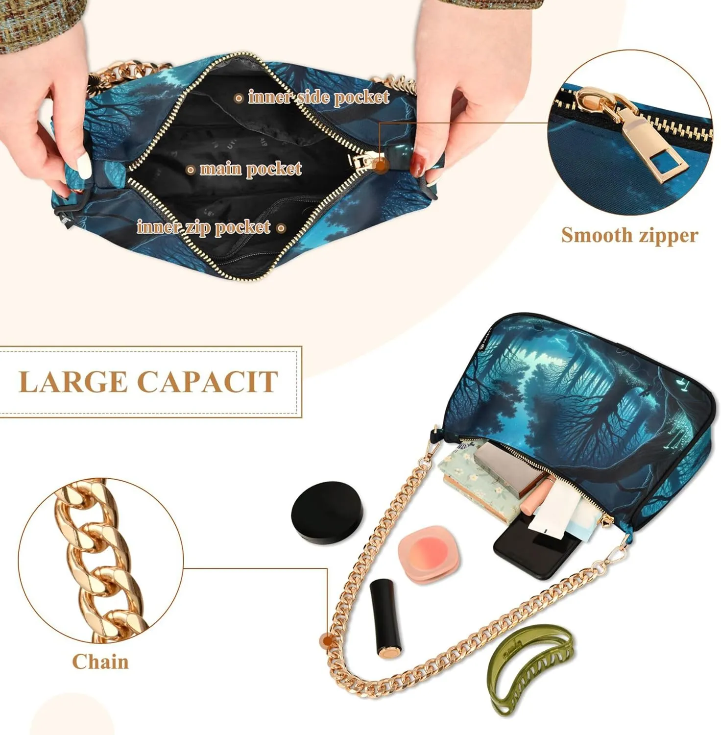 Easter Eggs Rabbit Meadow Cute Purses Women Hobo Party Purse Women Small Cute Handbags Cartoon Small Shoulder Bag