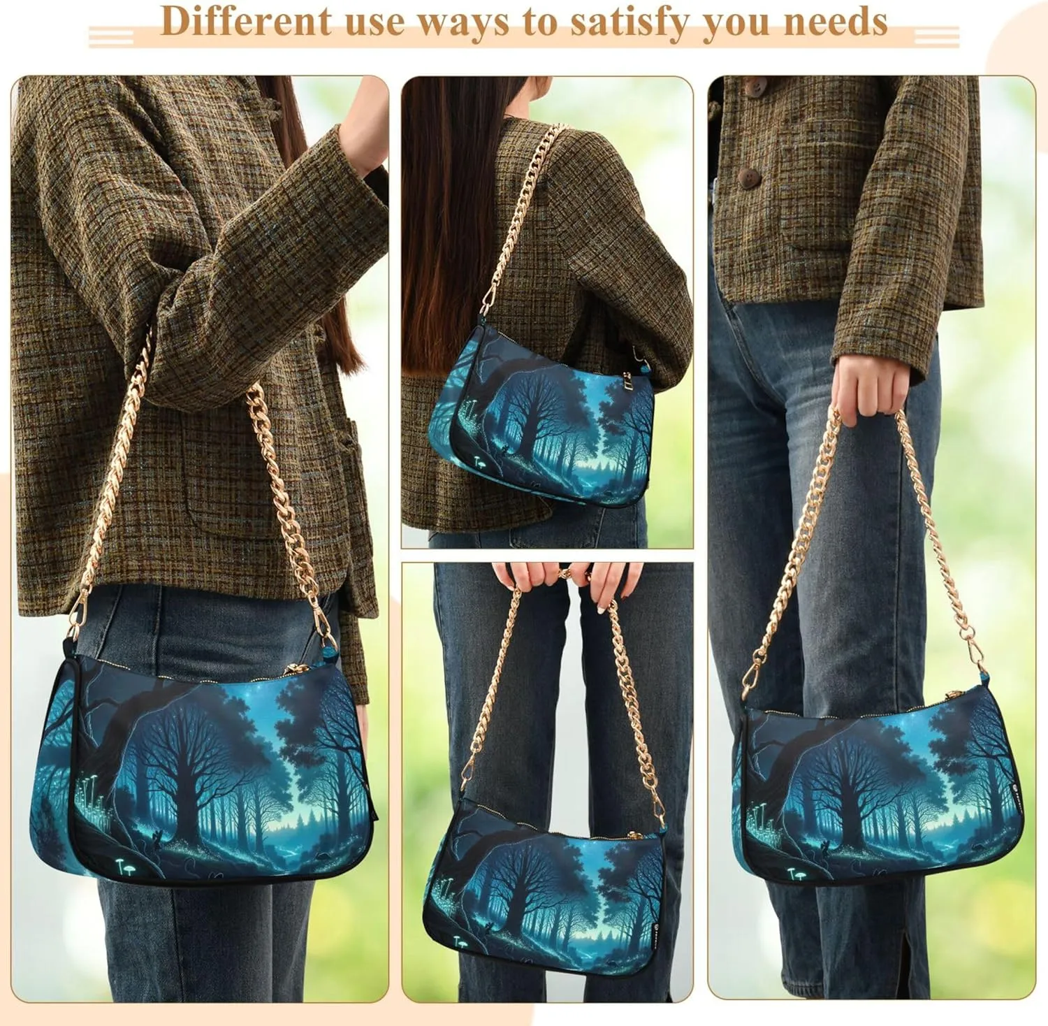 Easter Eggs Rabbit Meadow Cute Purses Women Hobo Party Purse Women Small Cute Handbags Cartoon Small Shoulder Bag