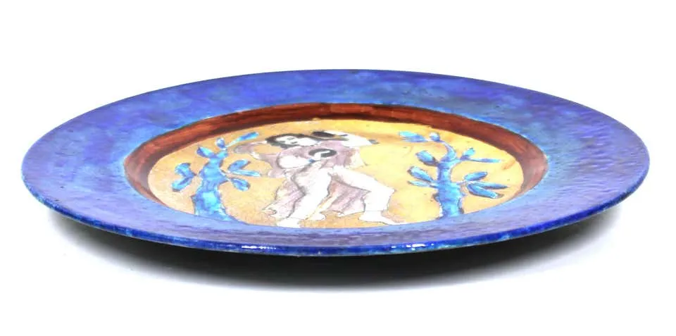Edith Varian Cockcroft Art Deco Ceramic Charger Plate With Exotic Dancer