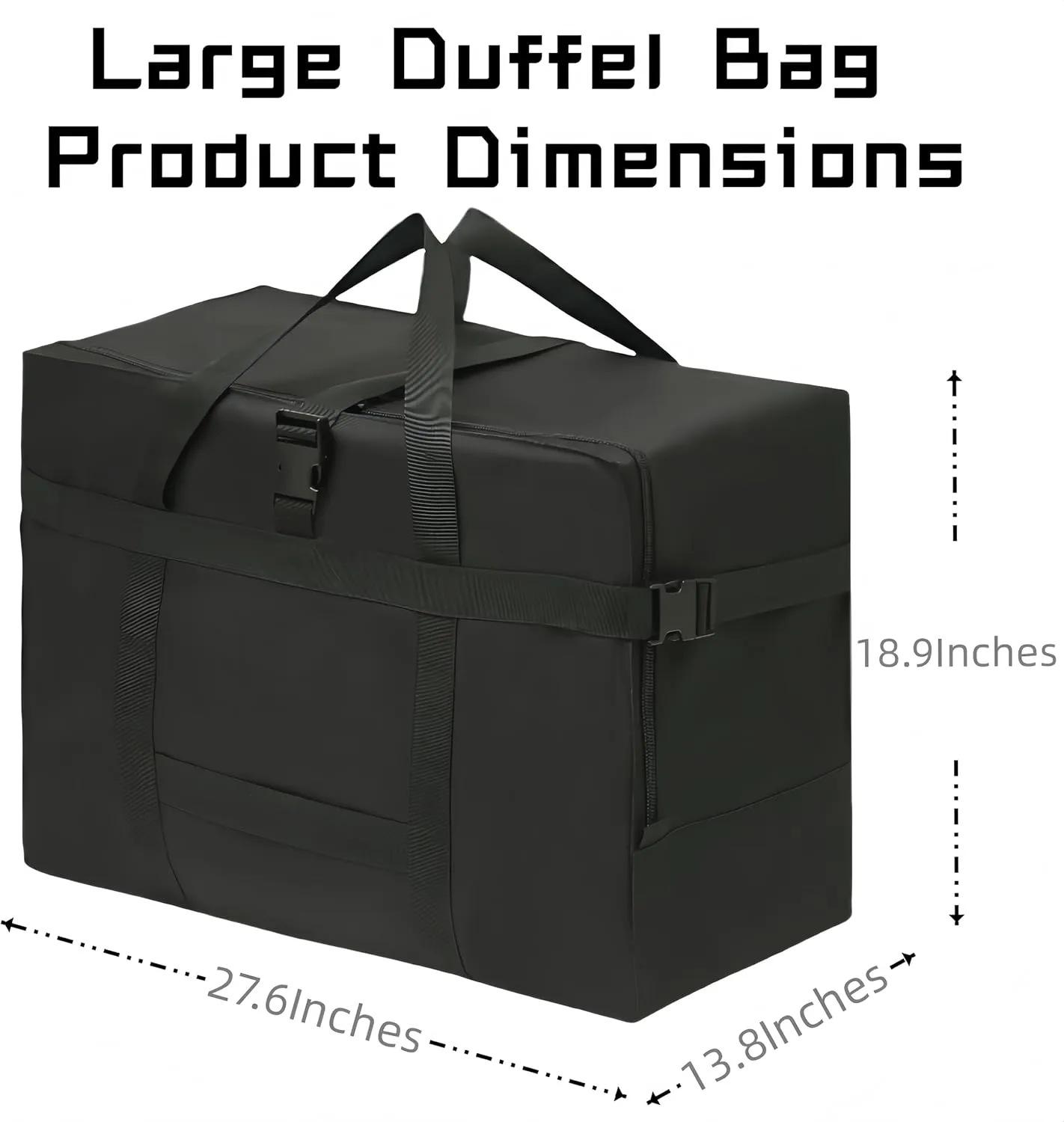 Extra Large Storage Duffle Bag for Travel Waterproof Carry on Weekend Overnight Storage Bag over Luggage for Camping, Movingshopping (120L-Black)