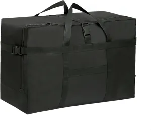 Extra Large Storage Duffle Bag for Travel Waterproof Carry on Weekend Overnight Storage Bag over Luggage for Camping, Movingshopping (120L-Black)