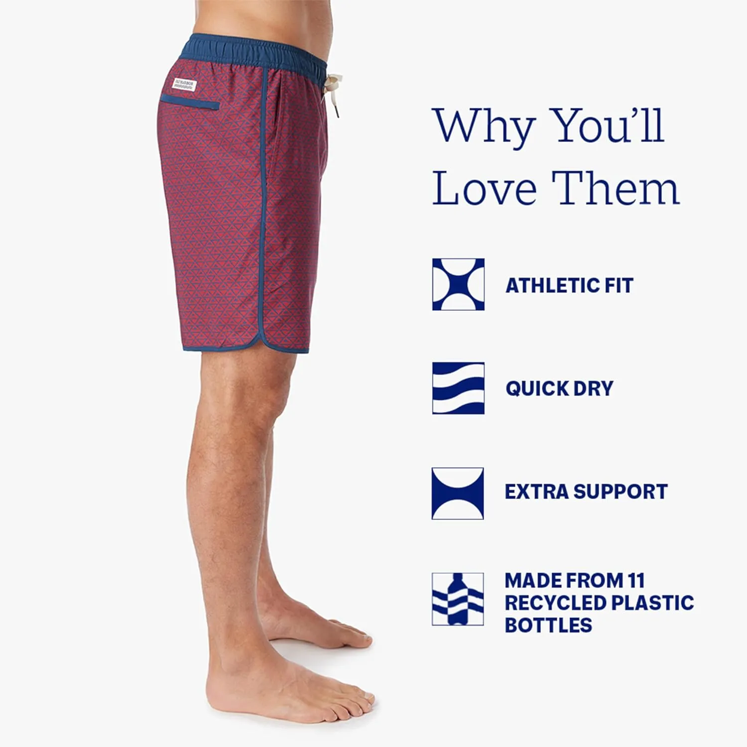 Fair Harbor The Anchor  Mens Swimsuits with BreezeKnit Liner, 8-inch Inseam  Anti- Chafe, Performance Swim Trunks