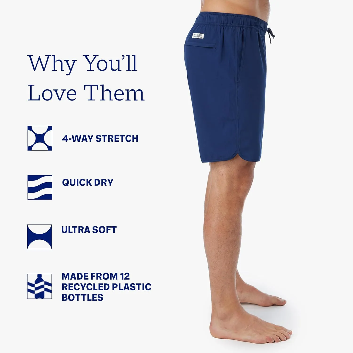 Fair Harbor The Anchor  Mens Swimsuits with BreezeKnit Liner, 8-inch Inseam  Anti- Chafe, Performance Swim Trunks