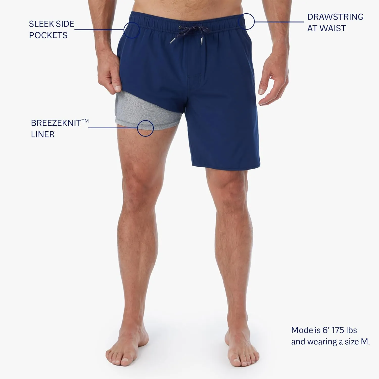 Fair Harbor The Anchor  Mens Swimsuits with BreezeKnit Liner, 8-inch Inseam  Anti- Chafe, Performance Swim Trunks