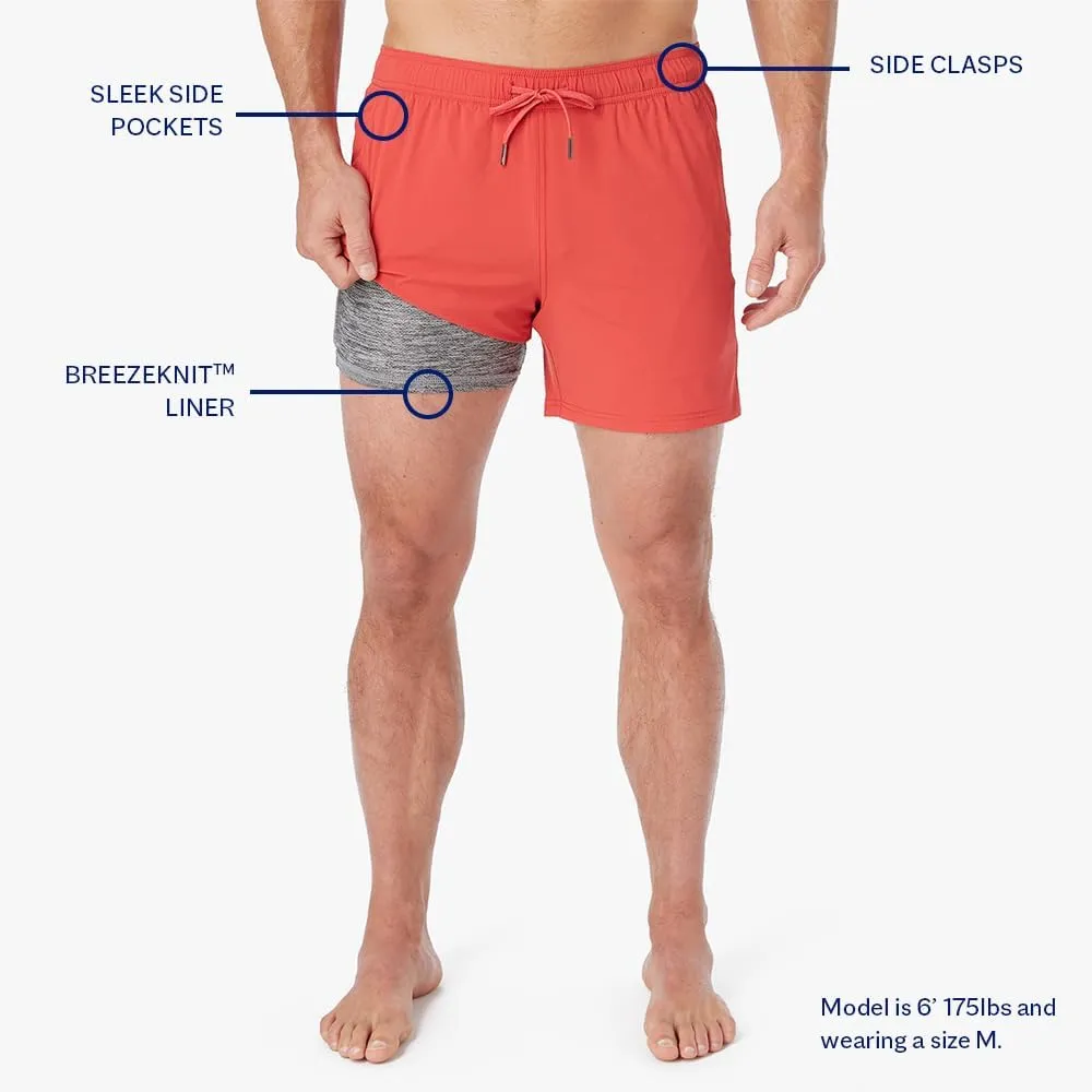 Fair Harbor The Bungalow Trunk  Men's Swim Suits with Liner, 5-inch Inseam  Anti-Chafe, Relaxed-fit Swim Trunks