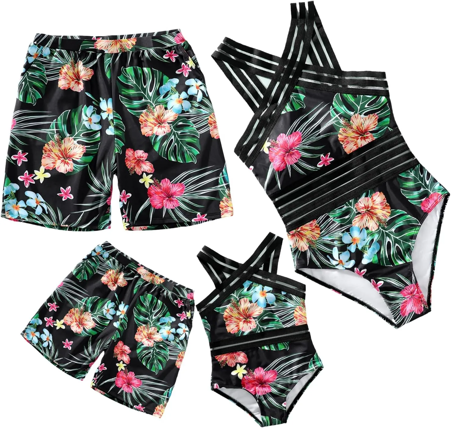 Family Matching Swimsuit Sets Tummy Control Bathing Suit Swimwear