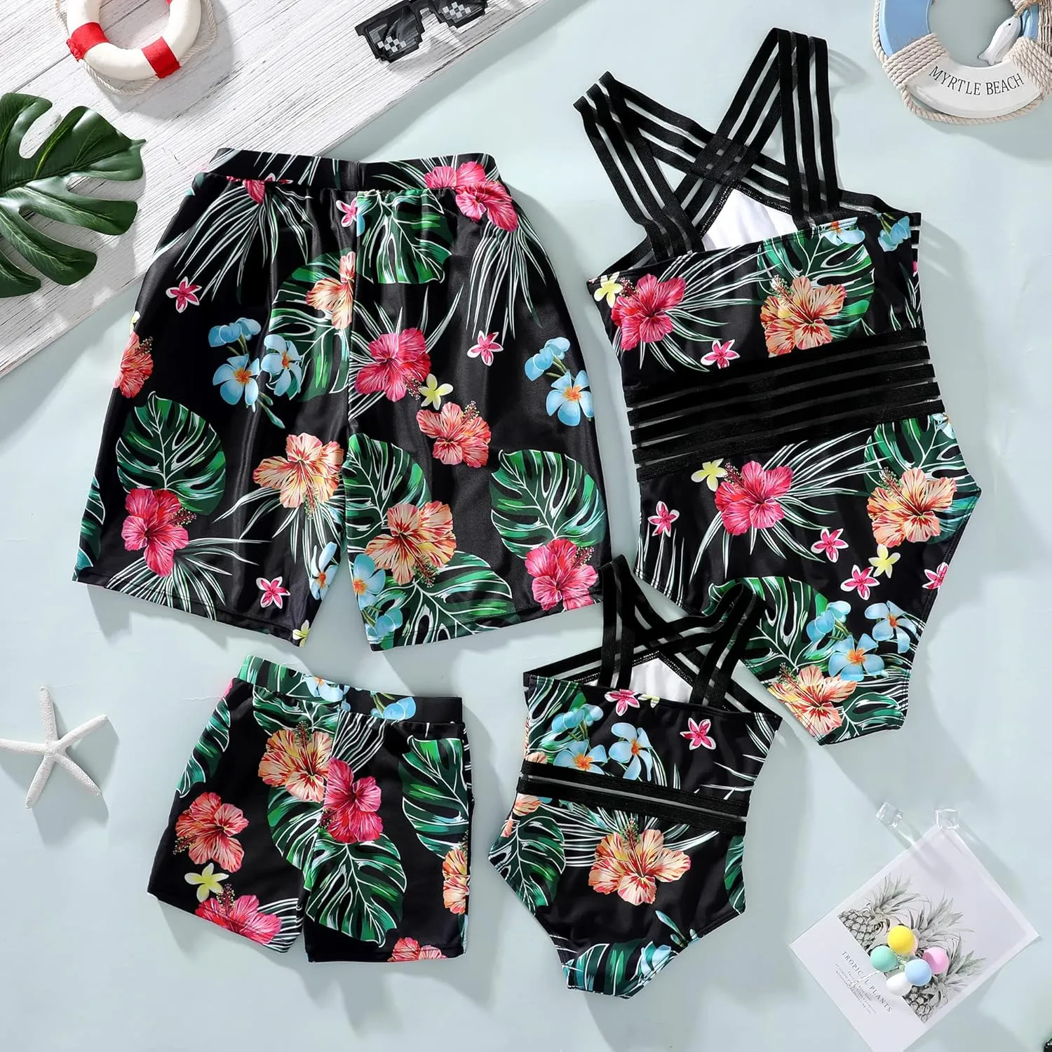 Family Matching Swimsuit Sets Tummy Control Bathing Suit Swimwear