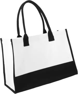 FRCOLOR Cute Canvas Alphabet Bag Reusable Grocery Tote Bag for Teen Girls Beach Tote