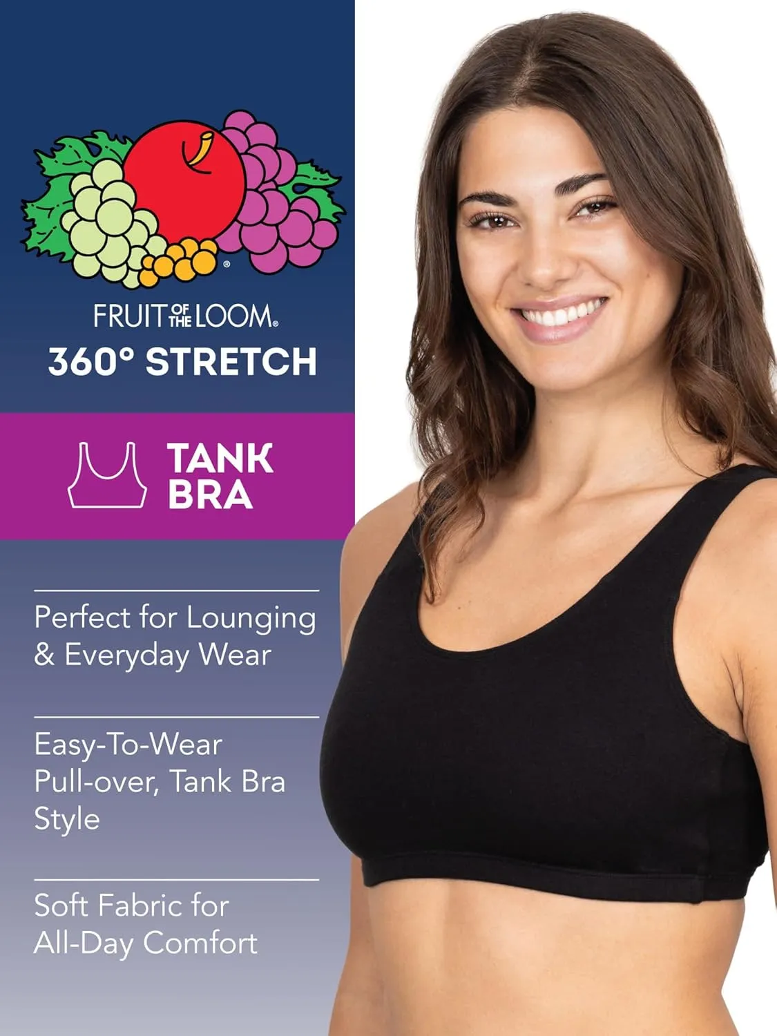 Fruit of the Loom Cotton Tank Bra for Women - Ultimate Comfort & Breathable Fit