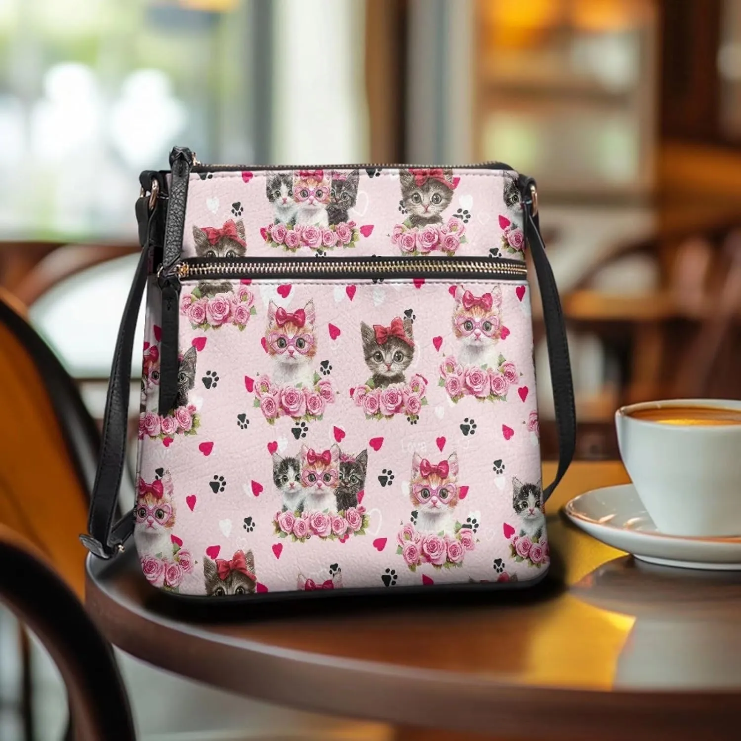 GIFTPUZZ Leather Shoulder Bag Work Totes for Women Purse Handbag with Back Zipper Pocket Large Crossbody Bag