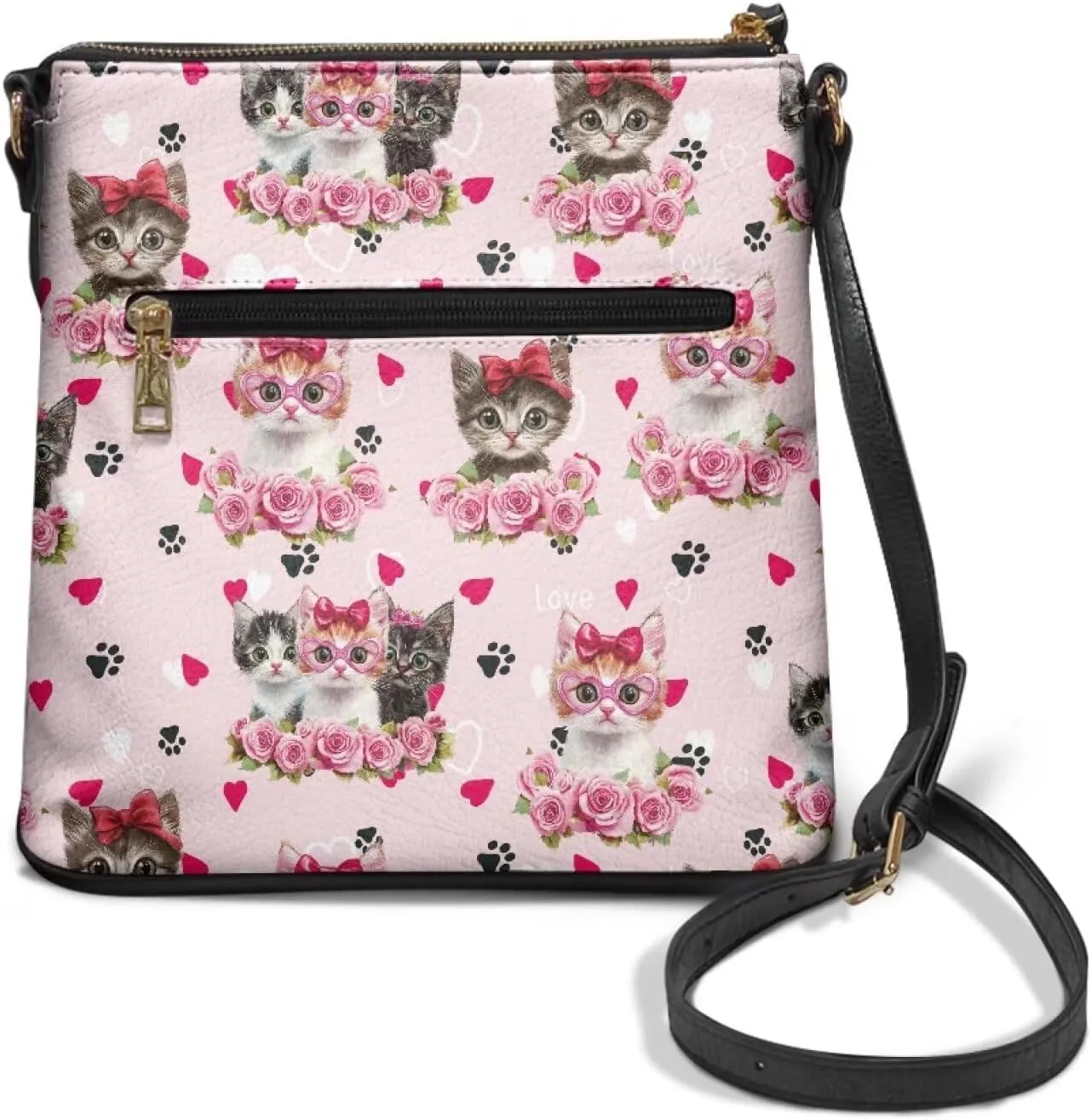 GIFTPUZZ Leather Shoulder Bag Work Totes for Women Purse Handbag with Back Zipper Pocket Large Crossbody Bag