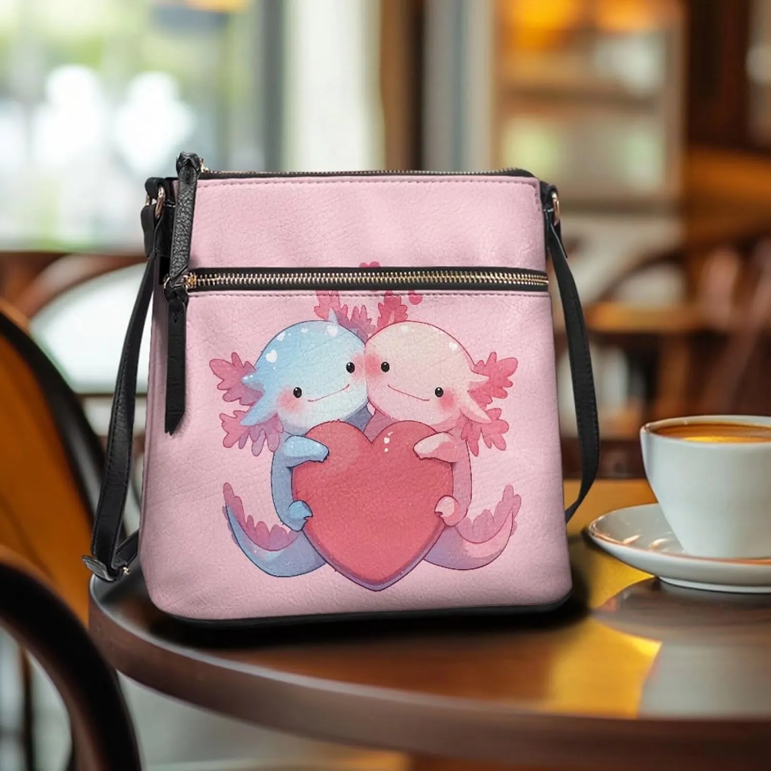 GIFTPUZZ Leather Shoulder Bag Work Totes for Women Purse Handbag with Back Zipper Pocket Large Crossbody Bag