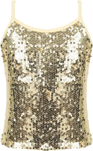 Girls Shiny Sequins Spaghetti Straps Tank Top Camisole Latin Jazz Hi Hop Dance Stage Performance Costume