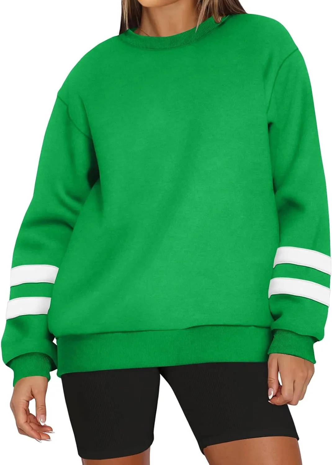 GOFULY Crewneck Sweatshirts Women Plus Size Oversized Fall Winter Pullover Long Sleeve Solid Sweatshirts Casual Shirts