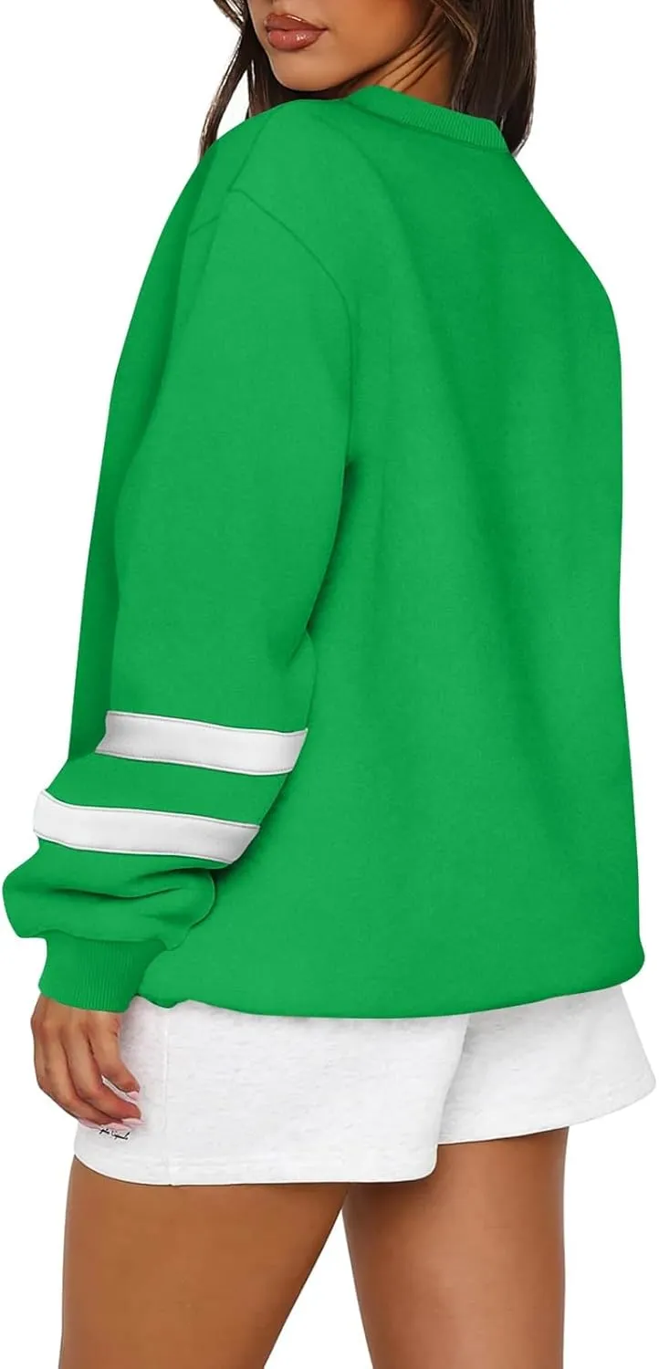GOFULY Crewneck Sweatshirts Women Plus Size Oversized Fall Winter Pullover Long Sleeve Solid Sweatshirts Casual Shirts