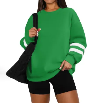 GOFULY Crewneck Sweatshirts Women Plus Size Oversized Fall Winter Pullover Long Sleeve Solid Sweatshirts Casual Shirts