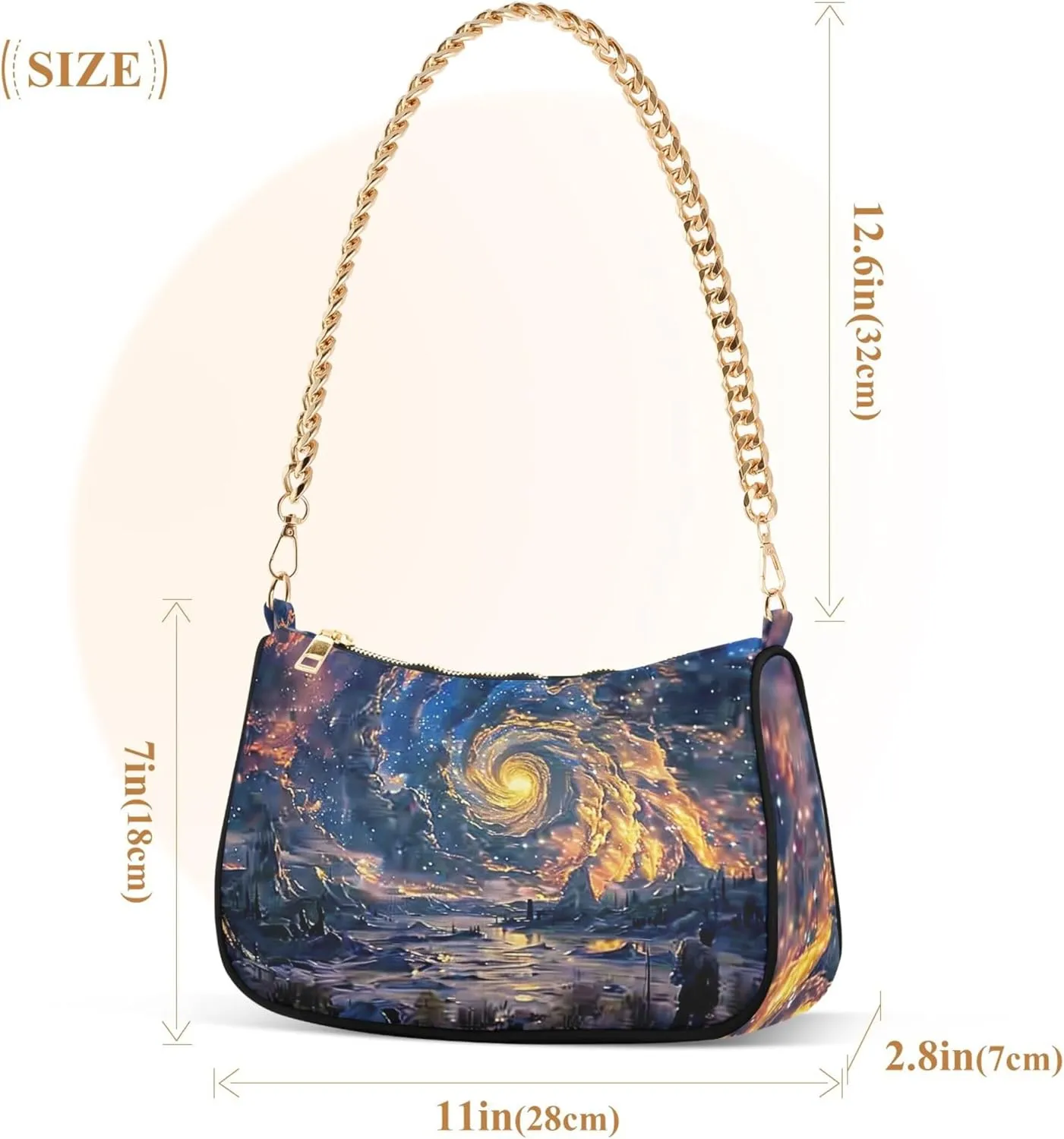 Graffiti Painting Abstract Chain Purse Hobo Clutch Bag Women's Designer Inspire Handbags Shoulder Strap