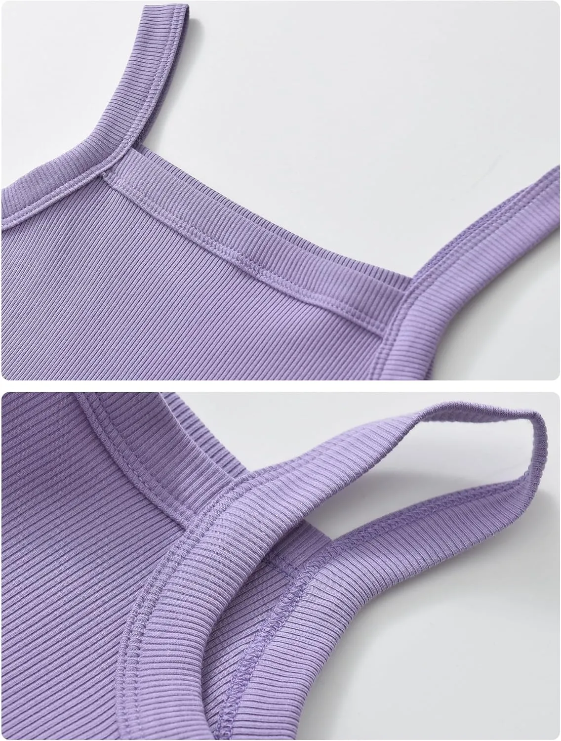 Happy Cherry Girls Tank Tops Pack for 2 Toddler Spaghetti Strap Ribbed Knit Undershirts Kids Cotton Basic Camisole 3-14Y