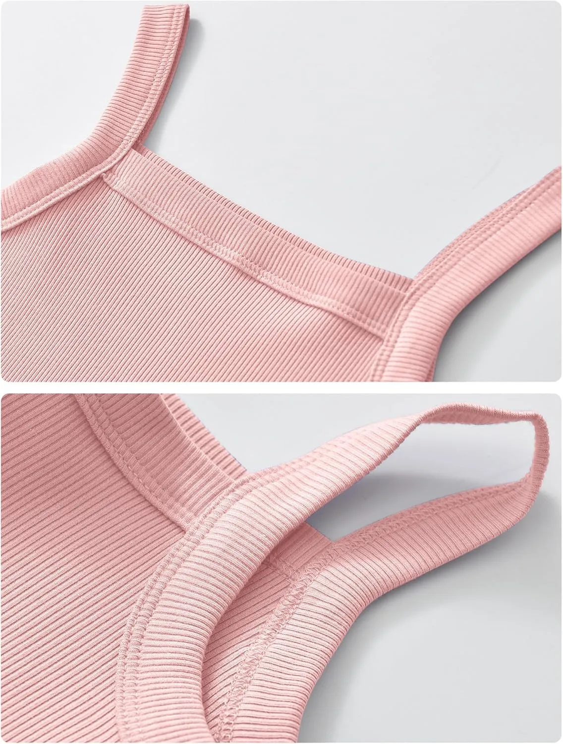 Happy Cherry Girls Tank Tops Pack for 2 Toddler Spaghetti Strap Ribbed Knit Undershirts Kids Cotton Basic Camisole 3-14Y