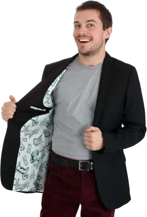 Hasbro Monopoly Blazer | Men's Board Game Sport Coat | Themed Graphic Lining | Embroidered Sleeve