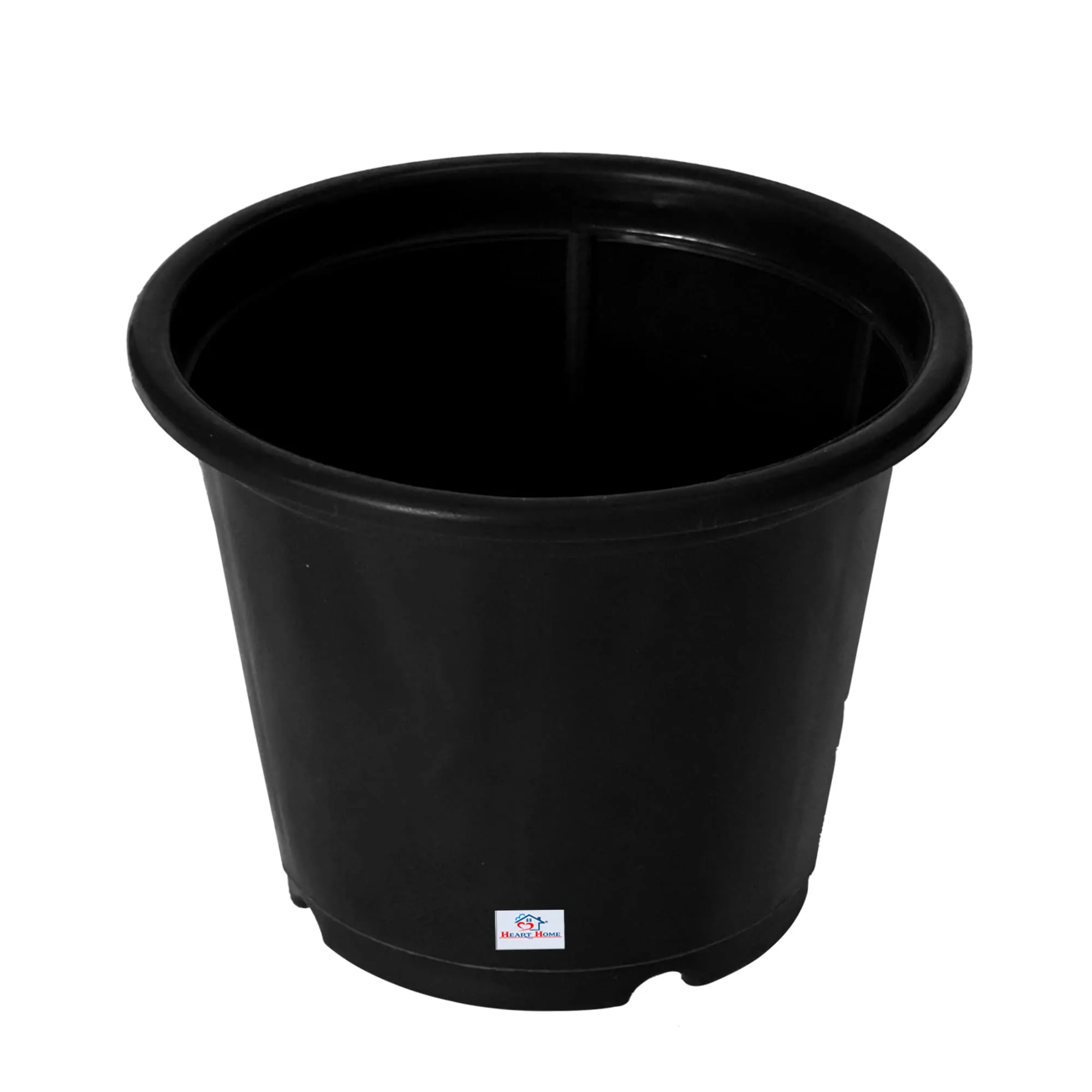 Heart Home Durable Plastic Flower Pot|Gamla for Indoor Home Decor & Outdoor Balcony,Garden,6"x5",Pack of 3 (Green,Red,Black)