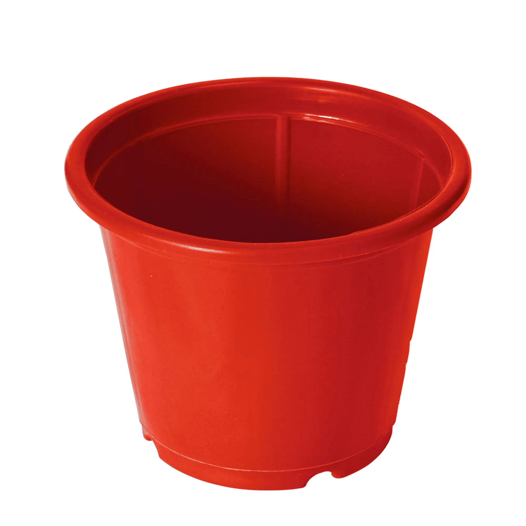Heart Home Durable Plastic Flower Pot|Gamla with Drain Holes for Indoor Home Decor & Outdoor Balcony,Garden,6"x5",Pack of 4 (Red)