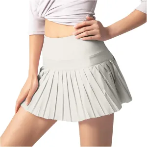 HGps8w Womens Pleated Tennis Skirts with Bulit-in-Shorts High Waisted Athletic Golf Skorts Skirts Outdoor Sports Shorts