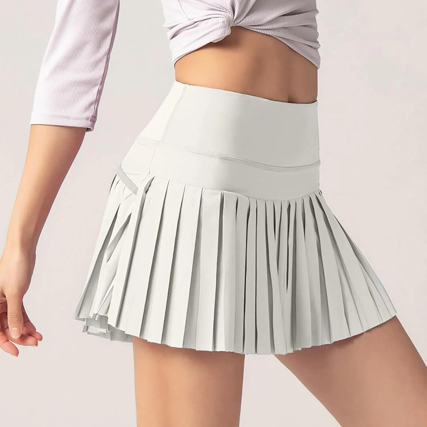 HGps8w Womens Pleated Tennis Skirts with Bulit-in-Shorts High Waisted Athletic Golf Skorts Skirts Outdoor Sports Shorts
