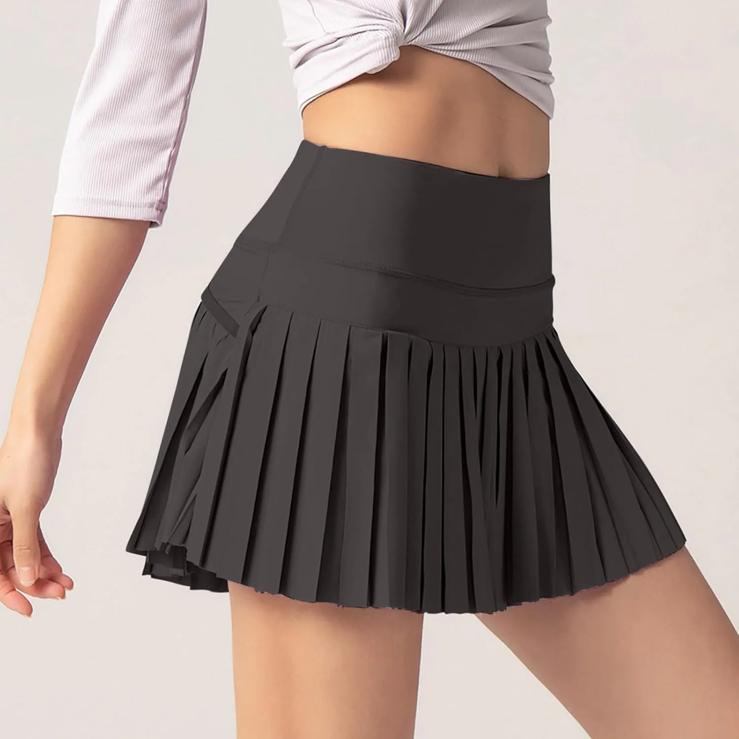 HGps8w Womens Pleated Tennis Skirts with Bulit-in-Shorts High Waisted Athletic Golf Skorts Skirts Outdoor Sports Shorts