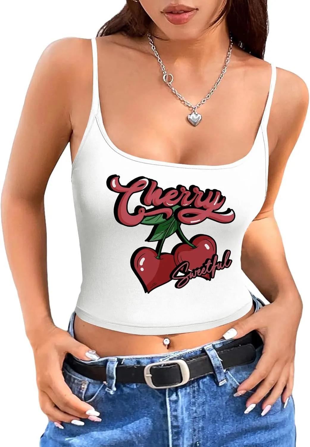 Hilinker Women's Sexy Leopard Print Cami Crop Tops Cheetah Spaghetti Strap Y2K Tank Top