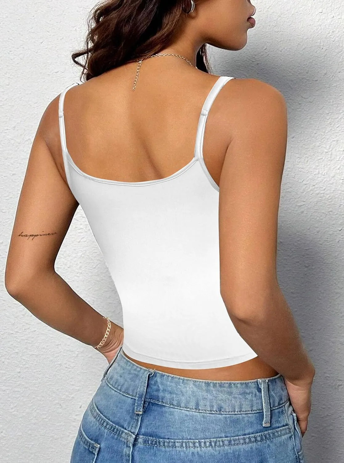Hilinker Women's Sexy Leopard Print Cami Crop Tops Cheetah Spaghetti Strap Y2K Tank Top