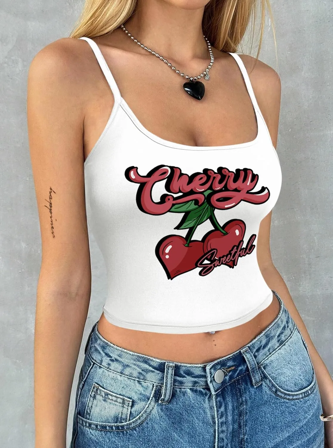 Hilinker Women's Sexy Leopard Print Cami Crop Tops Cheetah Spaghetti Strap Y2K Tank Top