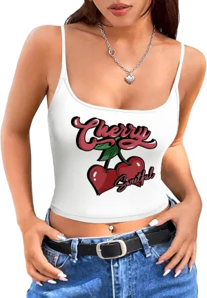 Hilinker Women's Sexy Leopard Print Cami Crop Tops Cheetah Spaghetti Strap Y2K Tank Top