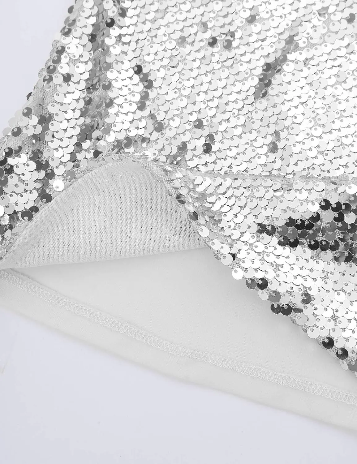 JEATHA Kids Girls Shiny Sequins Sleeveless Tank Top Stage Performance Camisole Shirts Dancewear